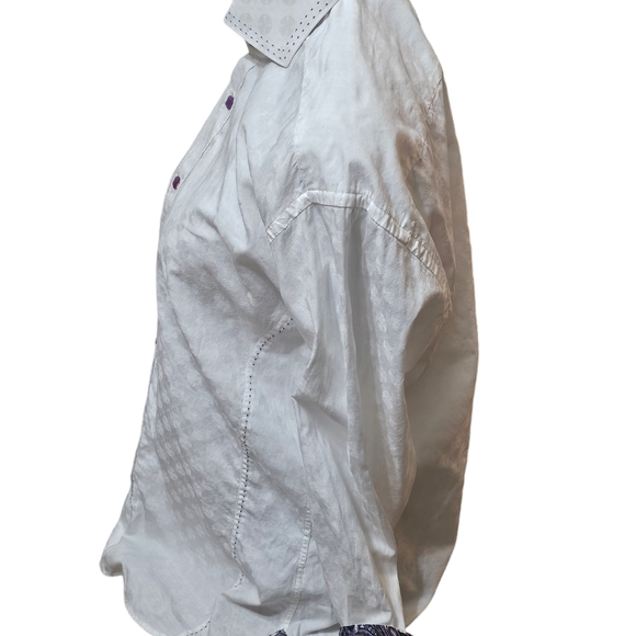 7 Downie St Mens Button Down Shirt Size 4 (Med) White - Picture 3 of 12